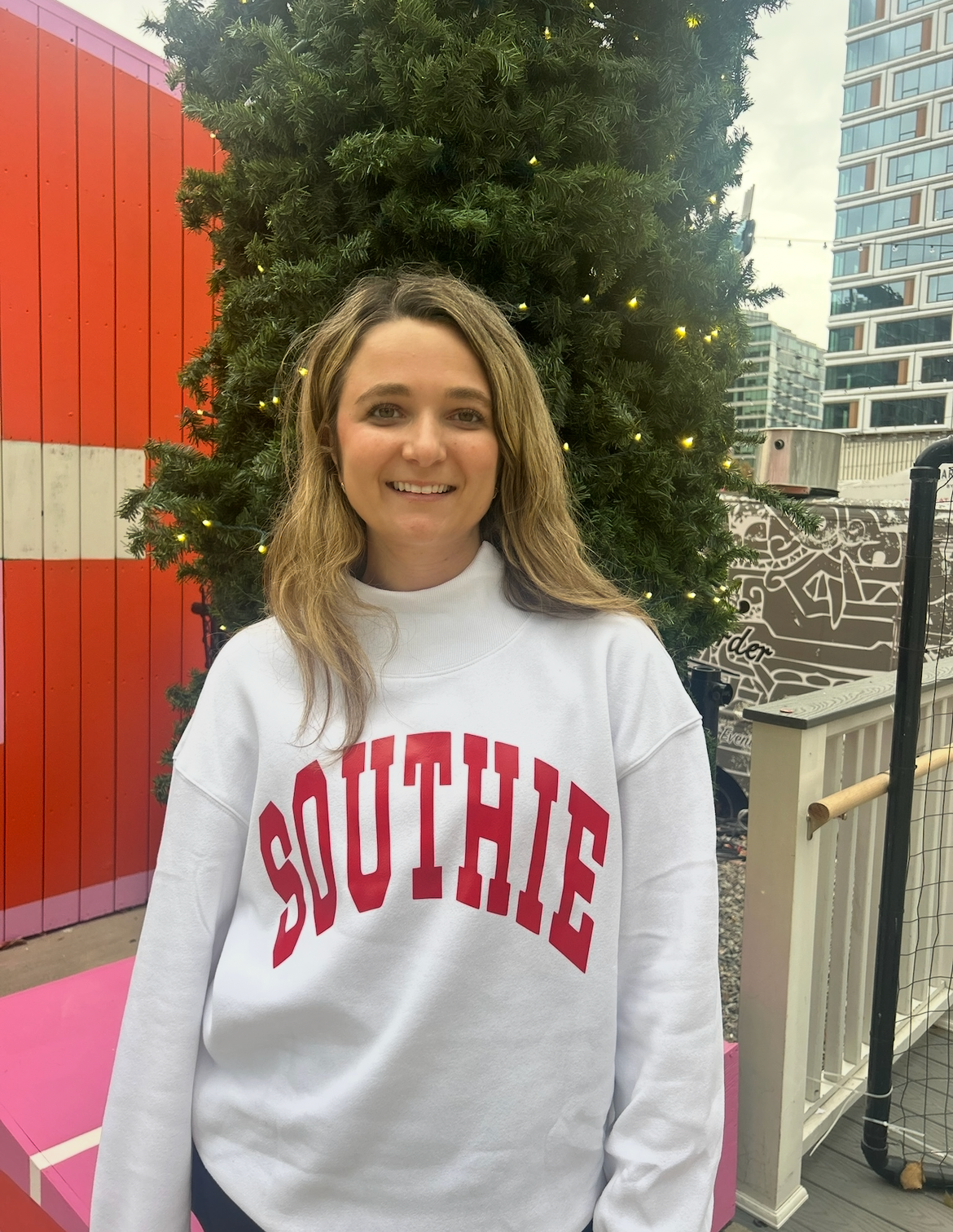 White/Red Southie Sweatshirt