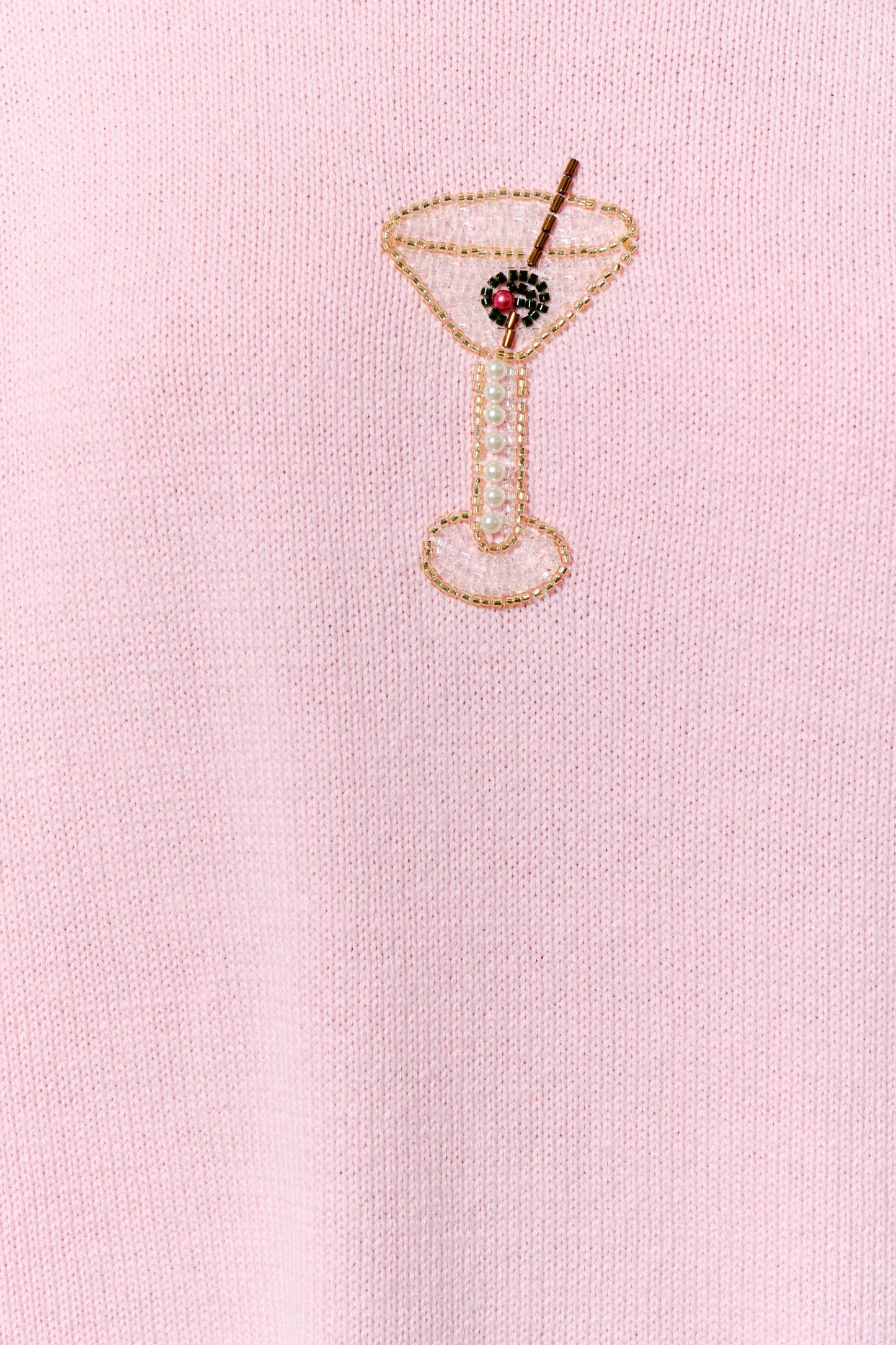 SORA MARTINI BEAD SWEATER- Pink