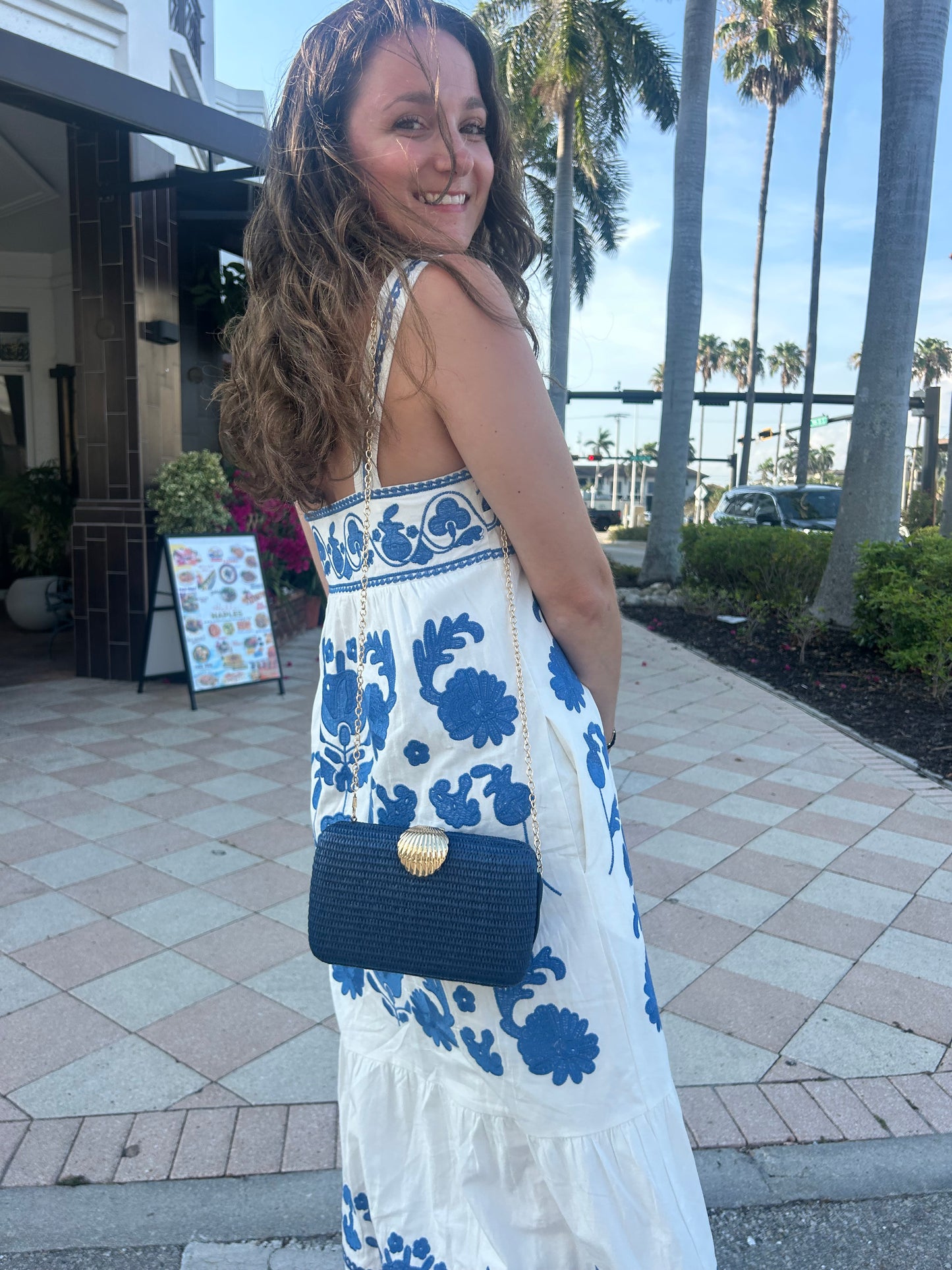 J Marie Landon Dress (White/Blue)