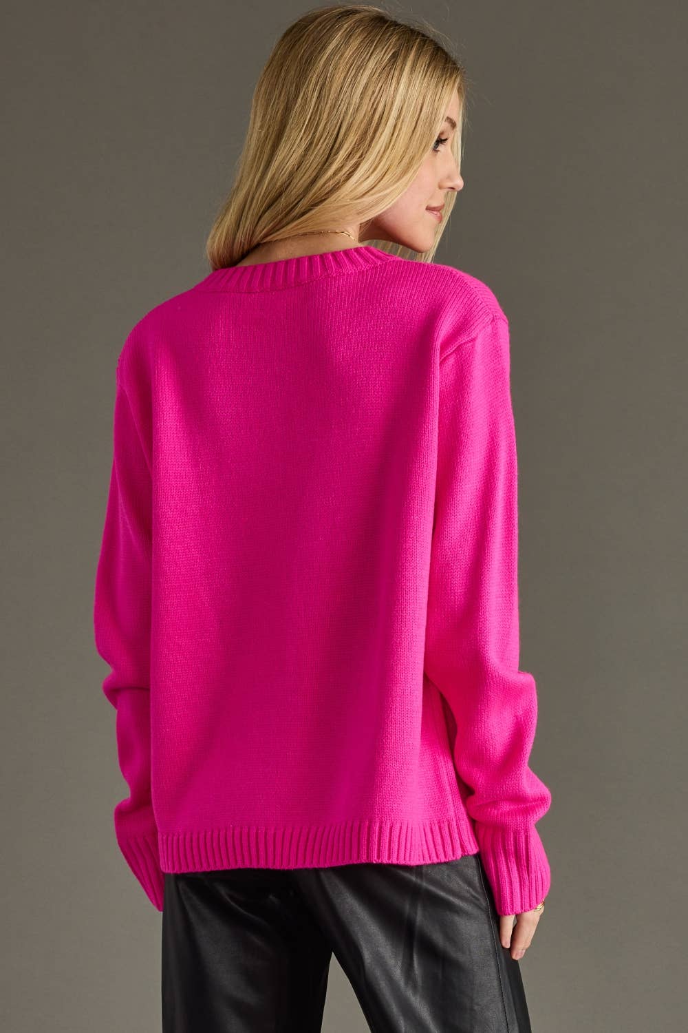 Bright Pink Ski Sweater