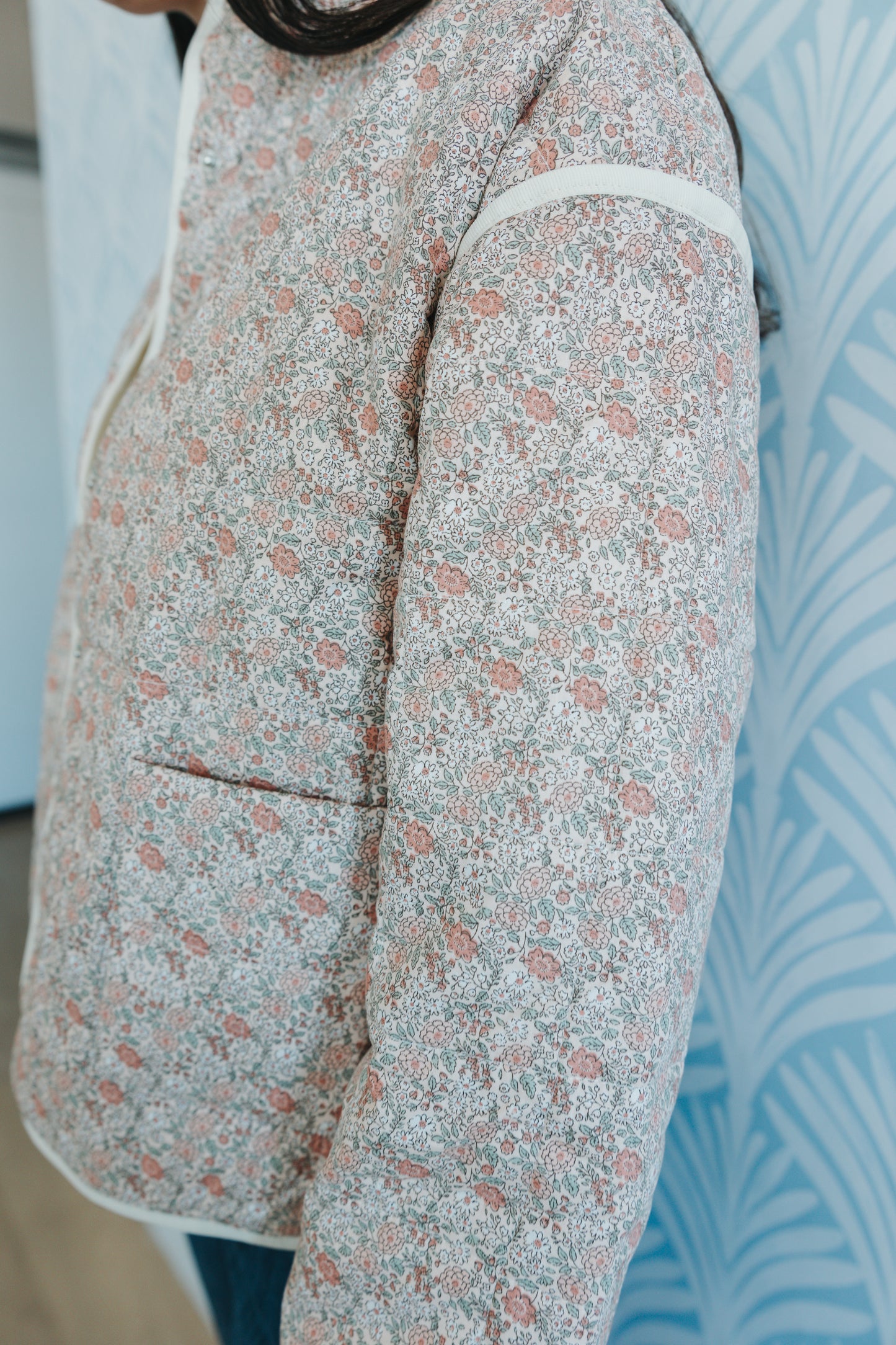 Pink Floral Quilted Jacket