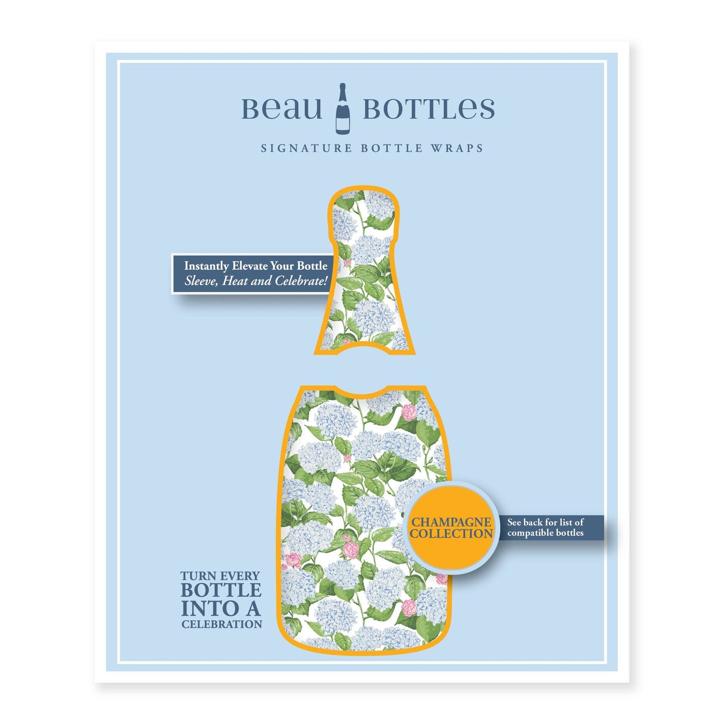 Beau Bottles x Sheridan French Collection - Classic Hydrangea - Champagne Collection