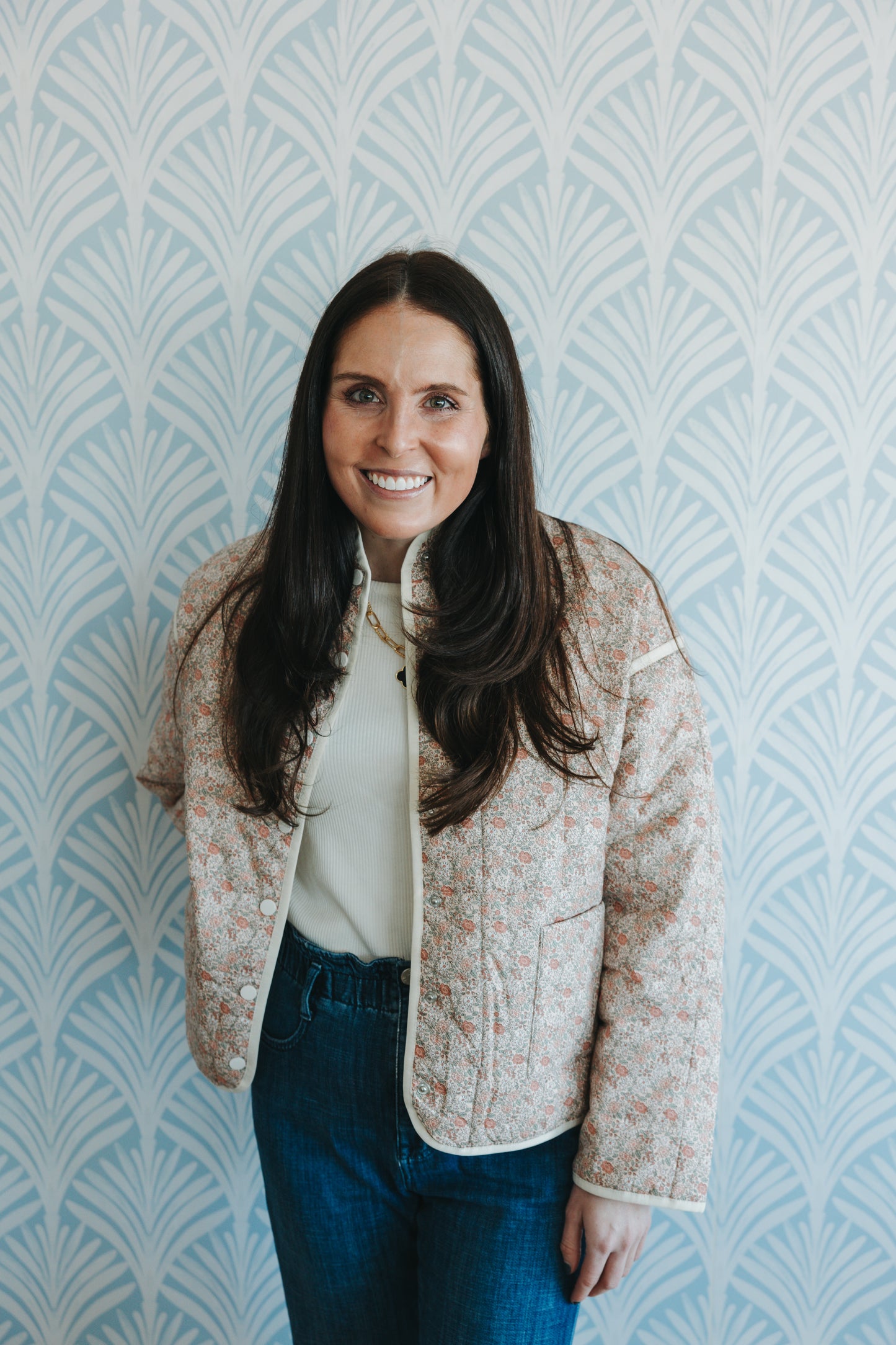 Pink Floral Quilted Jacket
