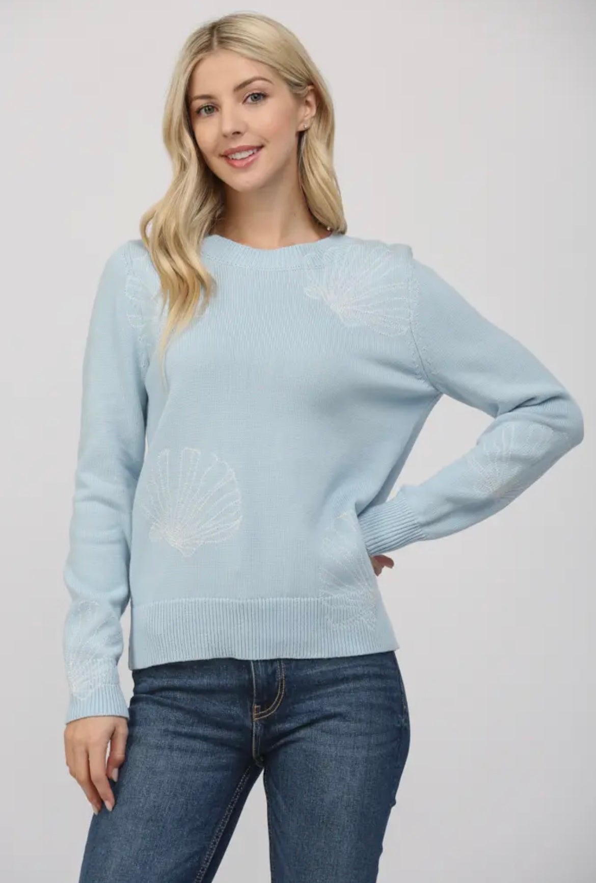 Seashell Embroidered Sweater