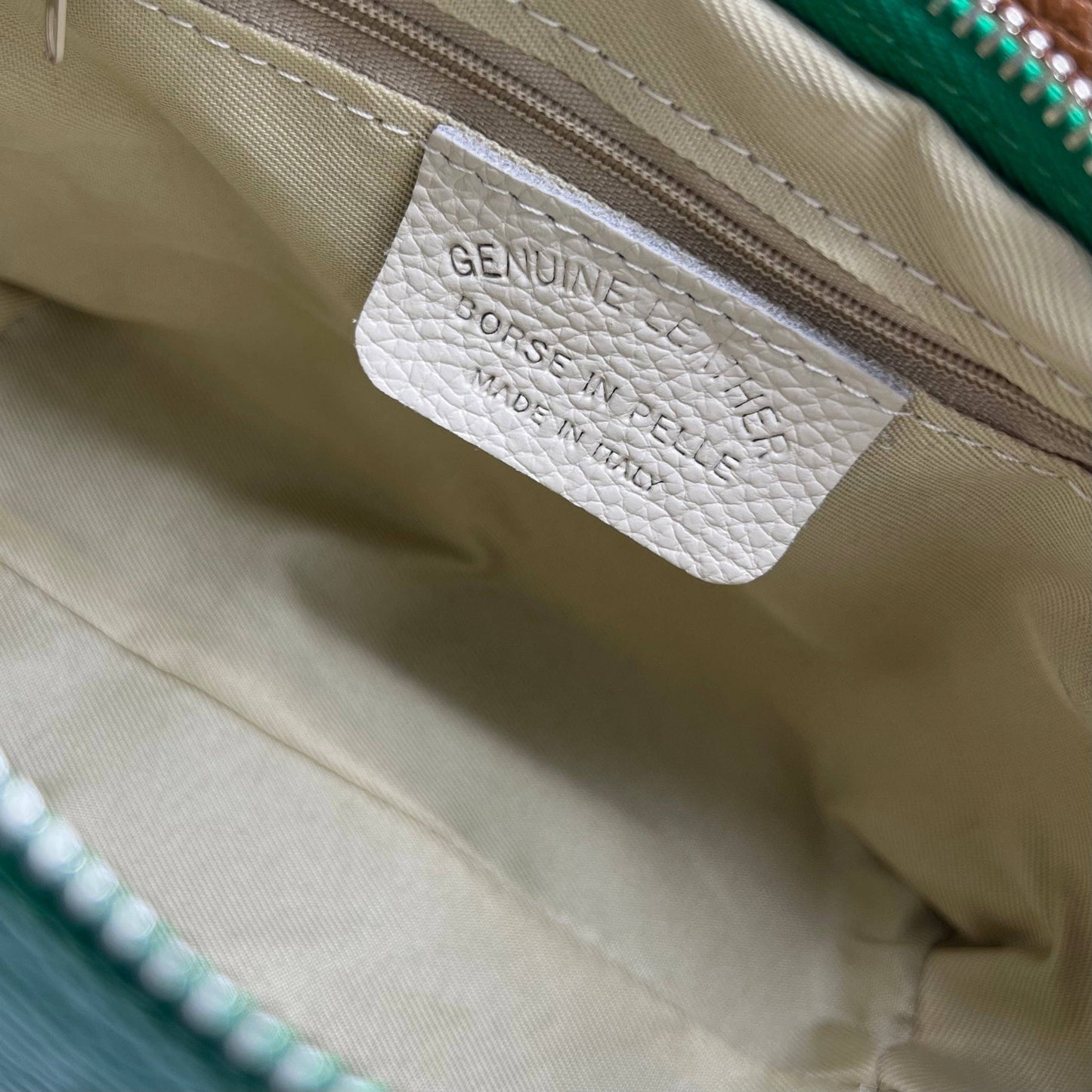 Taupe Genuine Leather Shoulder Bag
