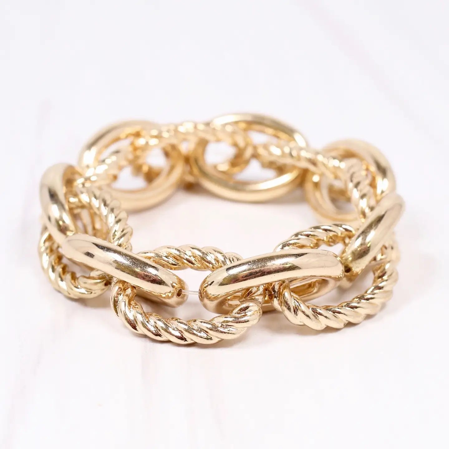 Cates Link Stretch Bracelet Gold