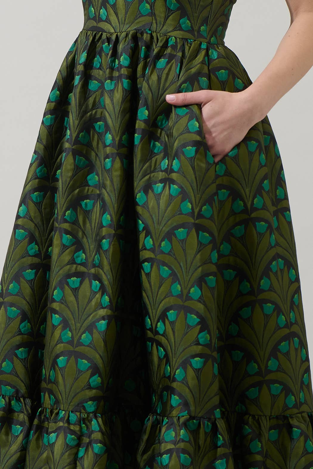 Aurra Floral Kiva Strapless Midi Dress