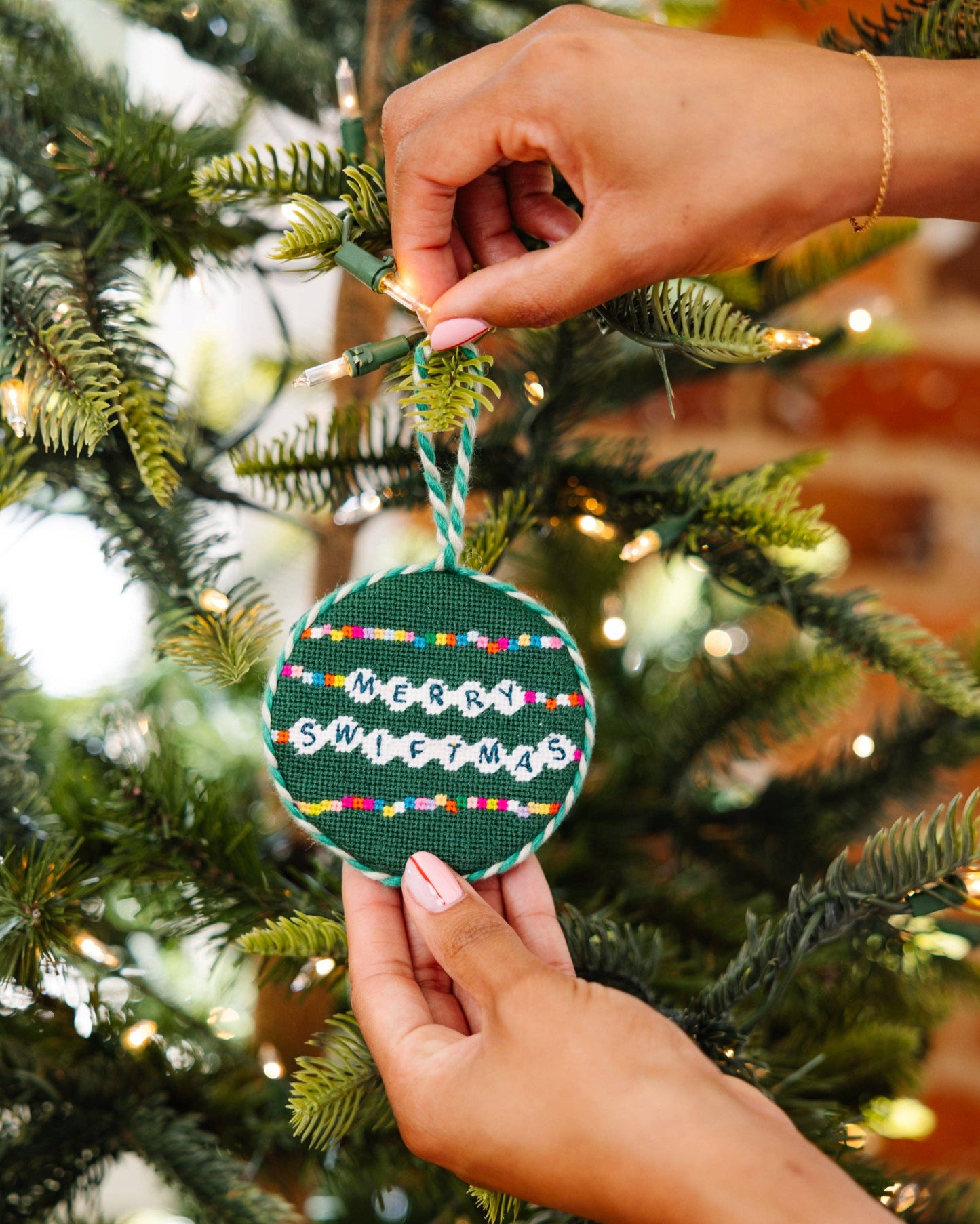 Needlepoint Ornament - Merry Swiftmas