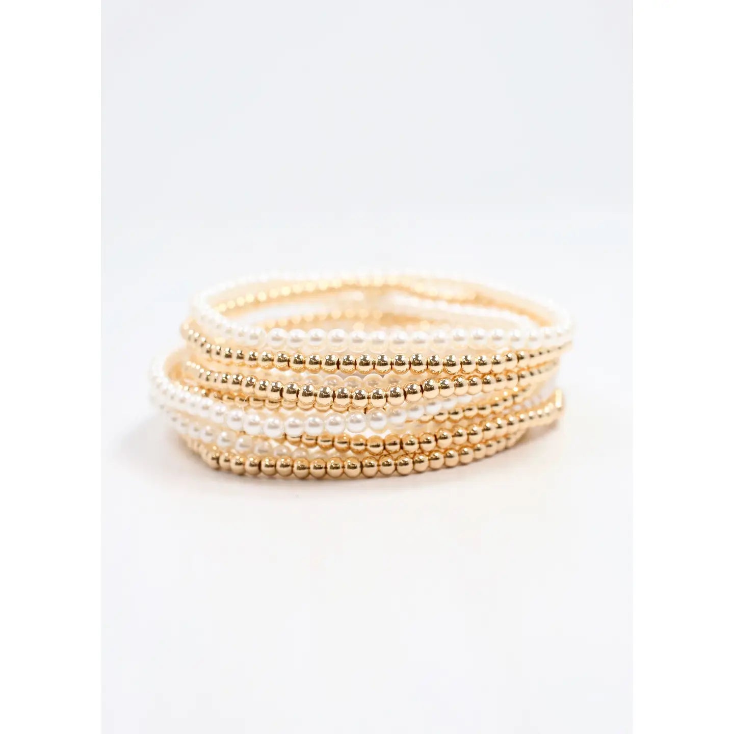 Fanning Pearl Bracelet Set Gold