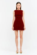 Carmine Red Velvet Dress