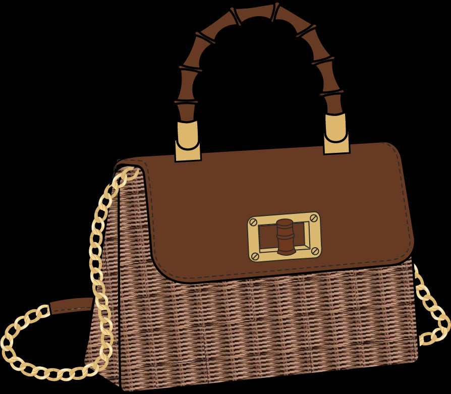 Maura Wicker Top Handle Bag
