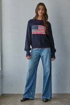 American Flag Pullover Sweater