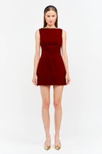 Carmine Red Velvet Dress