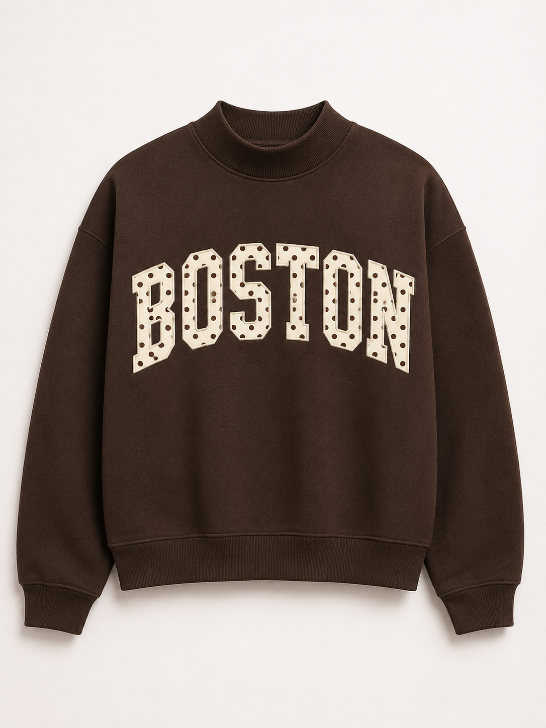 Boston Brown Polka Dot Mockneck