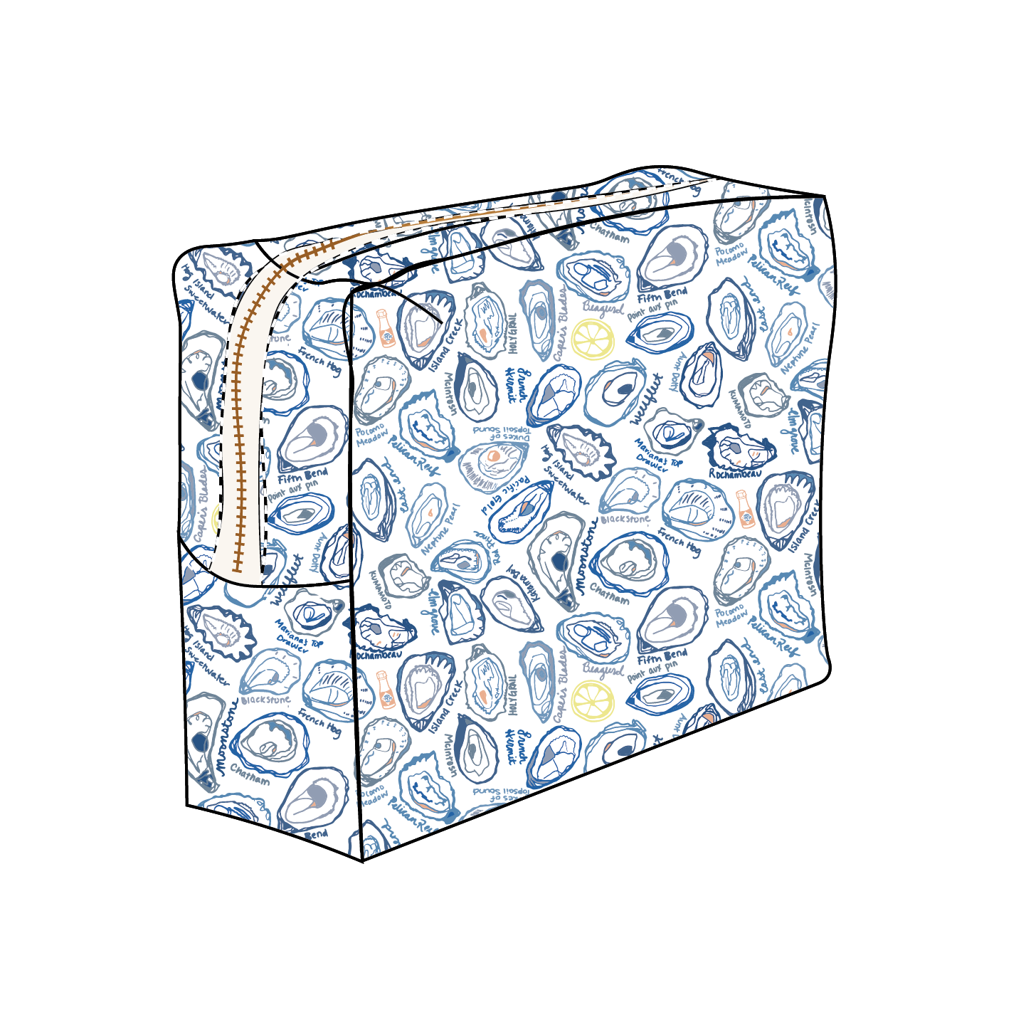 Oysters Large Travel Pouch