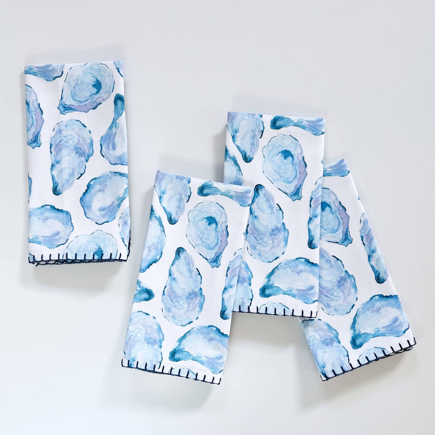 Mussel Shell Fabric Napkin | Oyster Shell Napkin | Set of 4