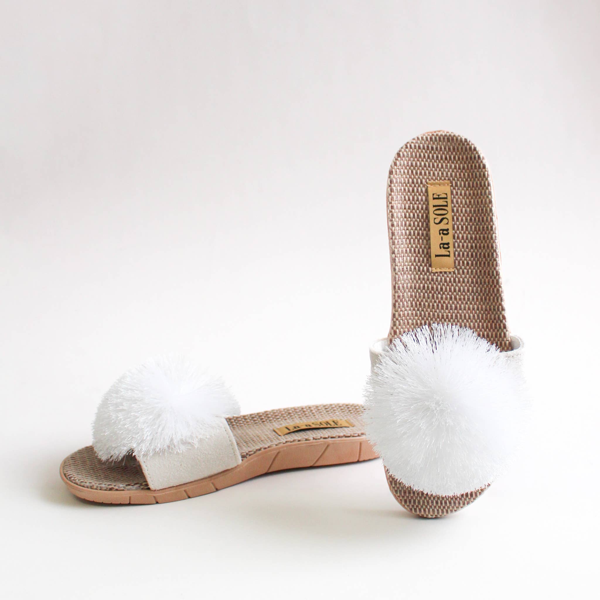 Pom Pom Slides – White