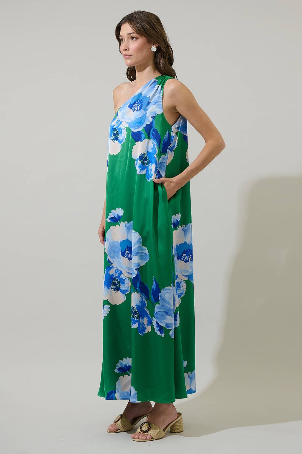 Glena Floral Pleated Maxi Dress