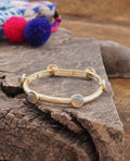Jeweled Grey Stretch Bangle