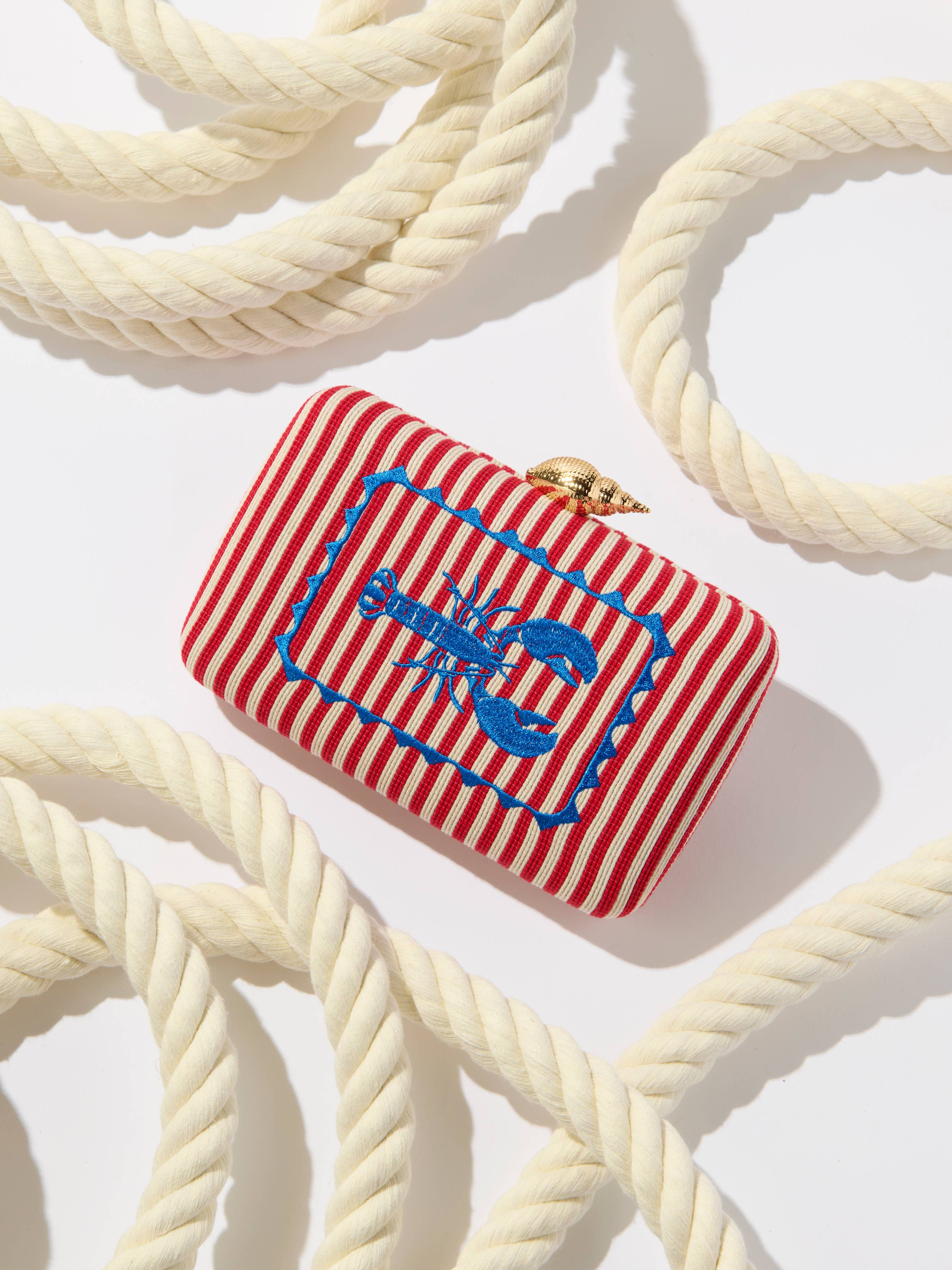 Lobster Striped Clutch