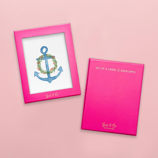 Holiday Anchor Greeting Card Set | Set of 6 Christmas Cards