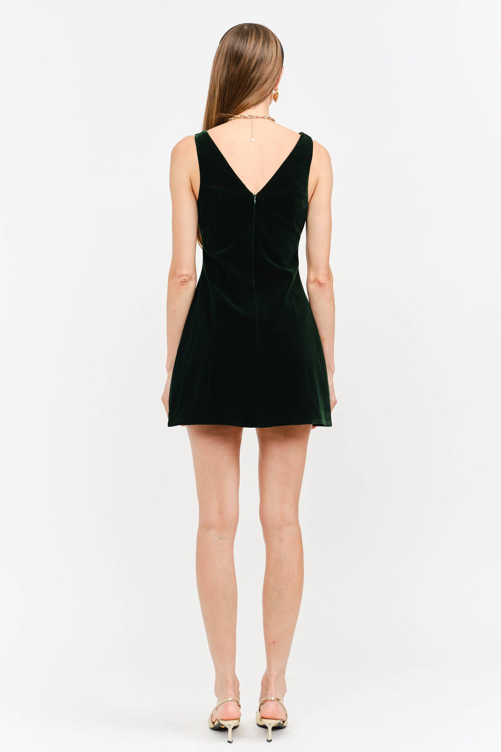 Carmine Hunter Green Velvet Dress