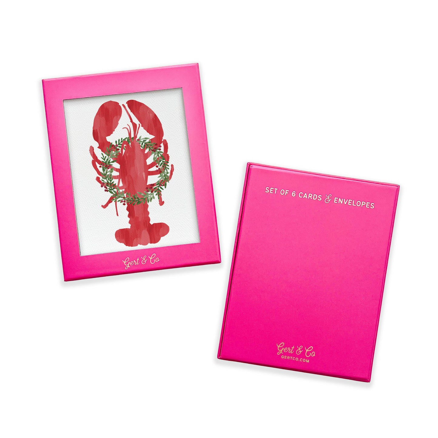 Holiday Lobster Greeting Card Set | Set of 6 Christmas Cards
