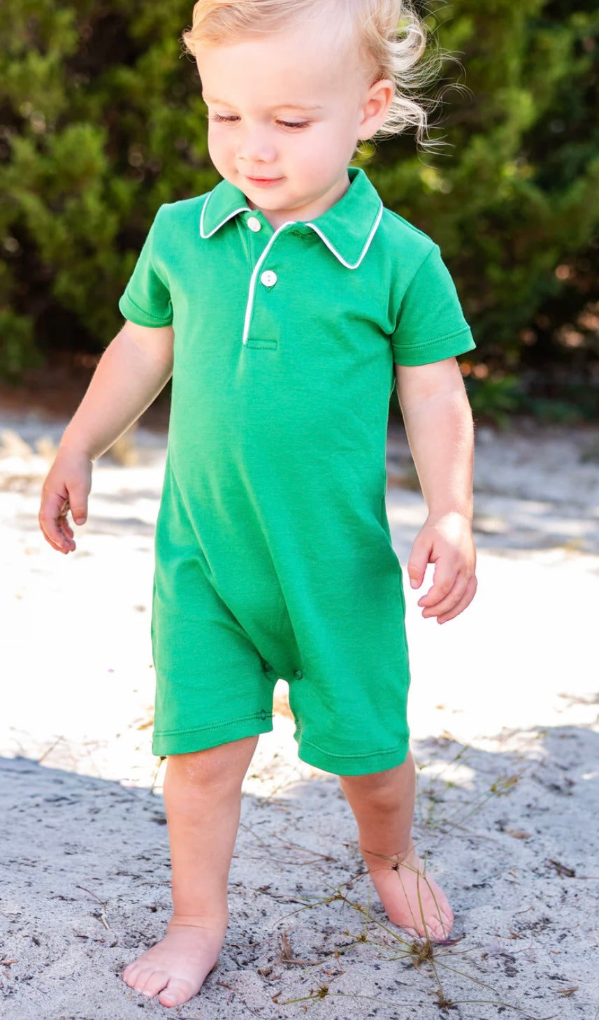 Baby Boy Green Romper