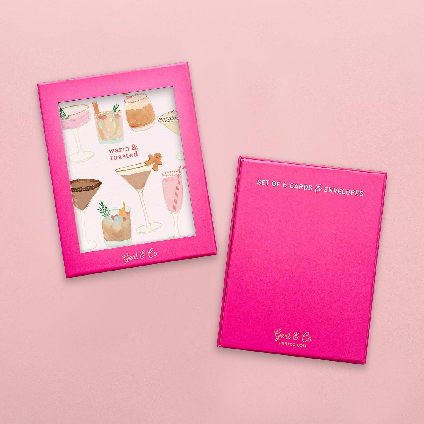 Holiday Cocktails Greeting Card | Box Set of 6 Holiday Cards