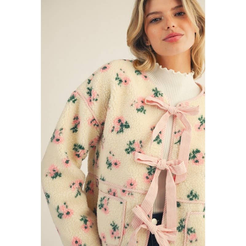 Floral Sherpa Fleece Jacket