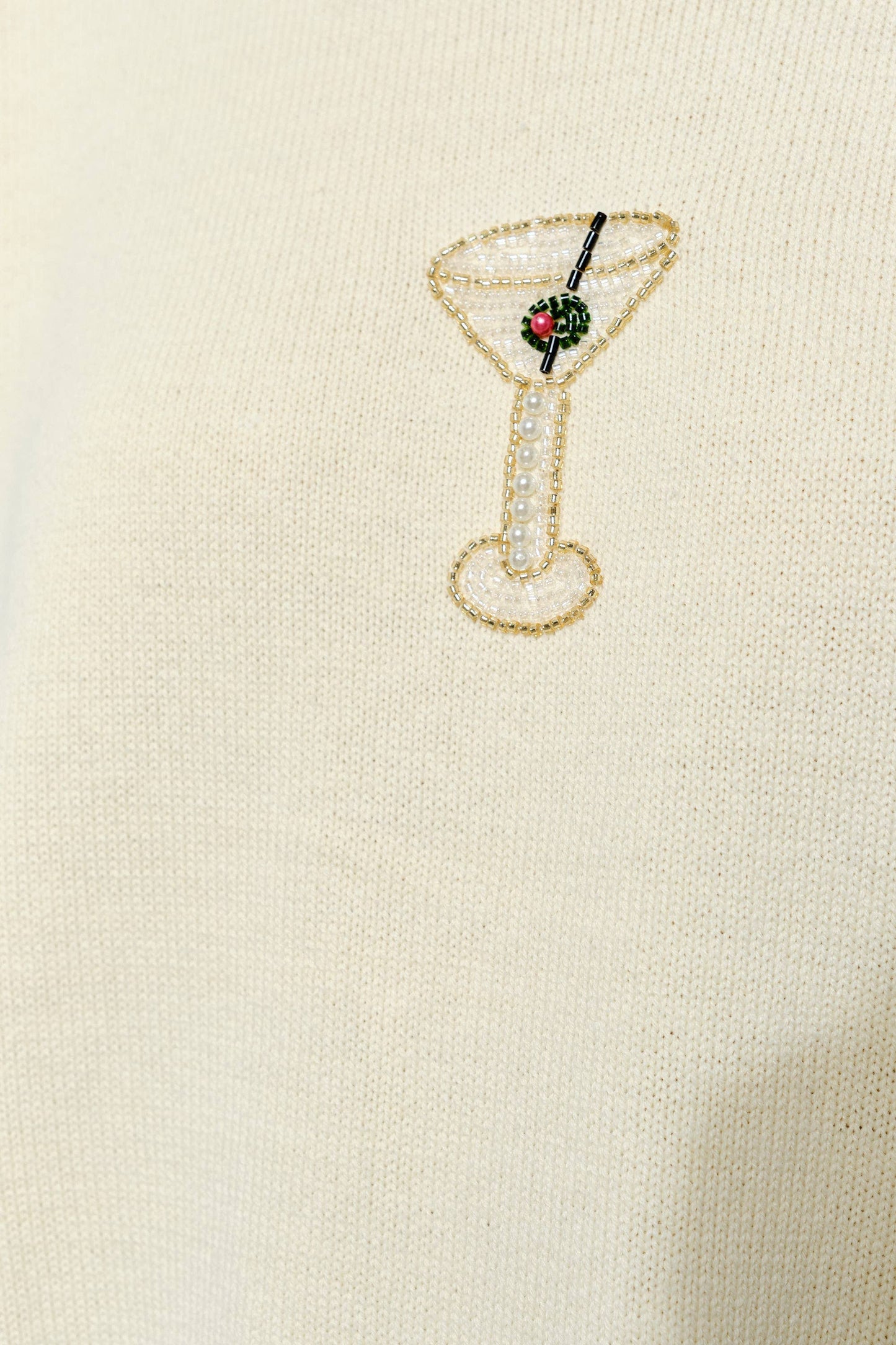 SORA MARTINI BEAD SWEATER - Butter Cream