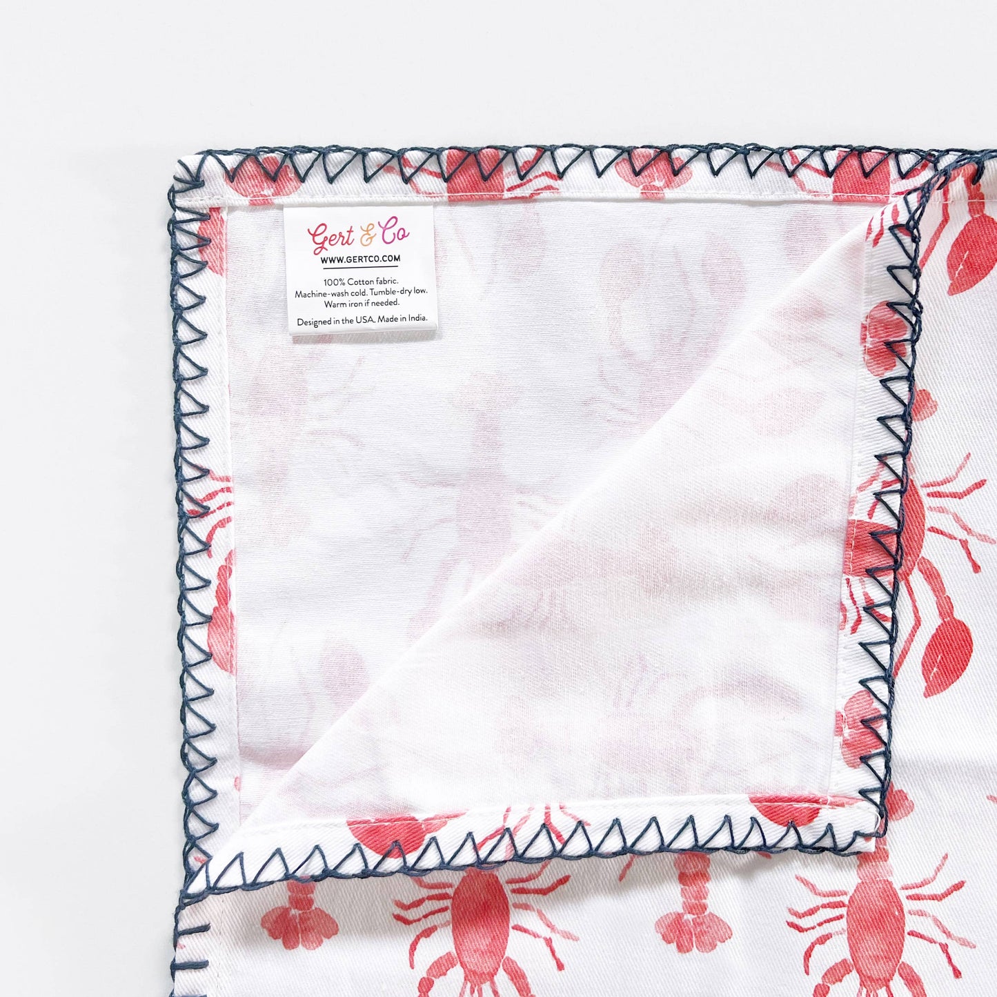 Lobster Fabric Napkin Set | Lobster Cloth Napkins | Set of 4