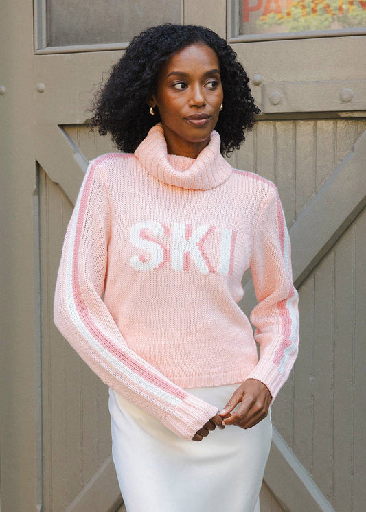 Jade Turtleneck Sweater - Light Pink Ski