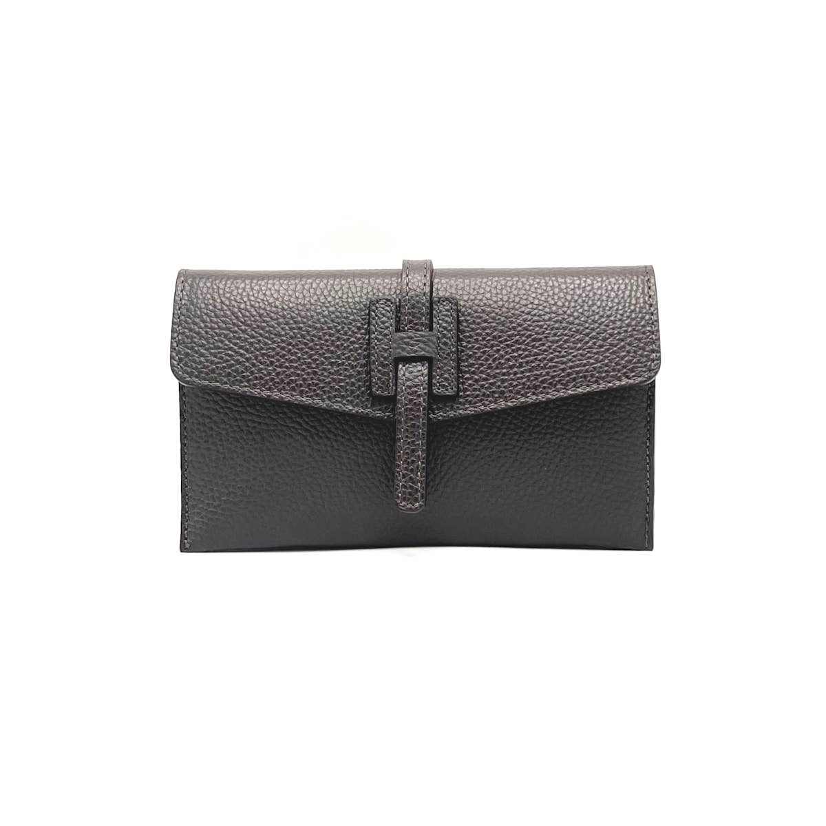 Dark Brown Leather Mini Clutch