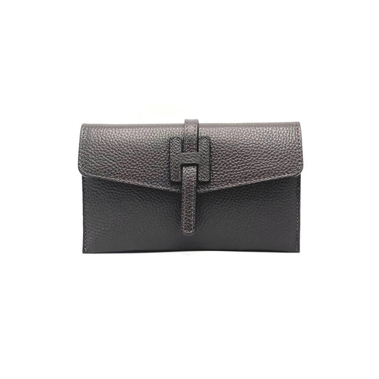 Dark Brown Leather Mini Clutch