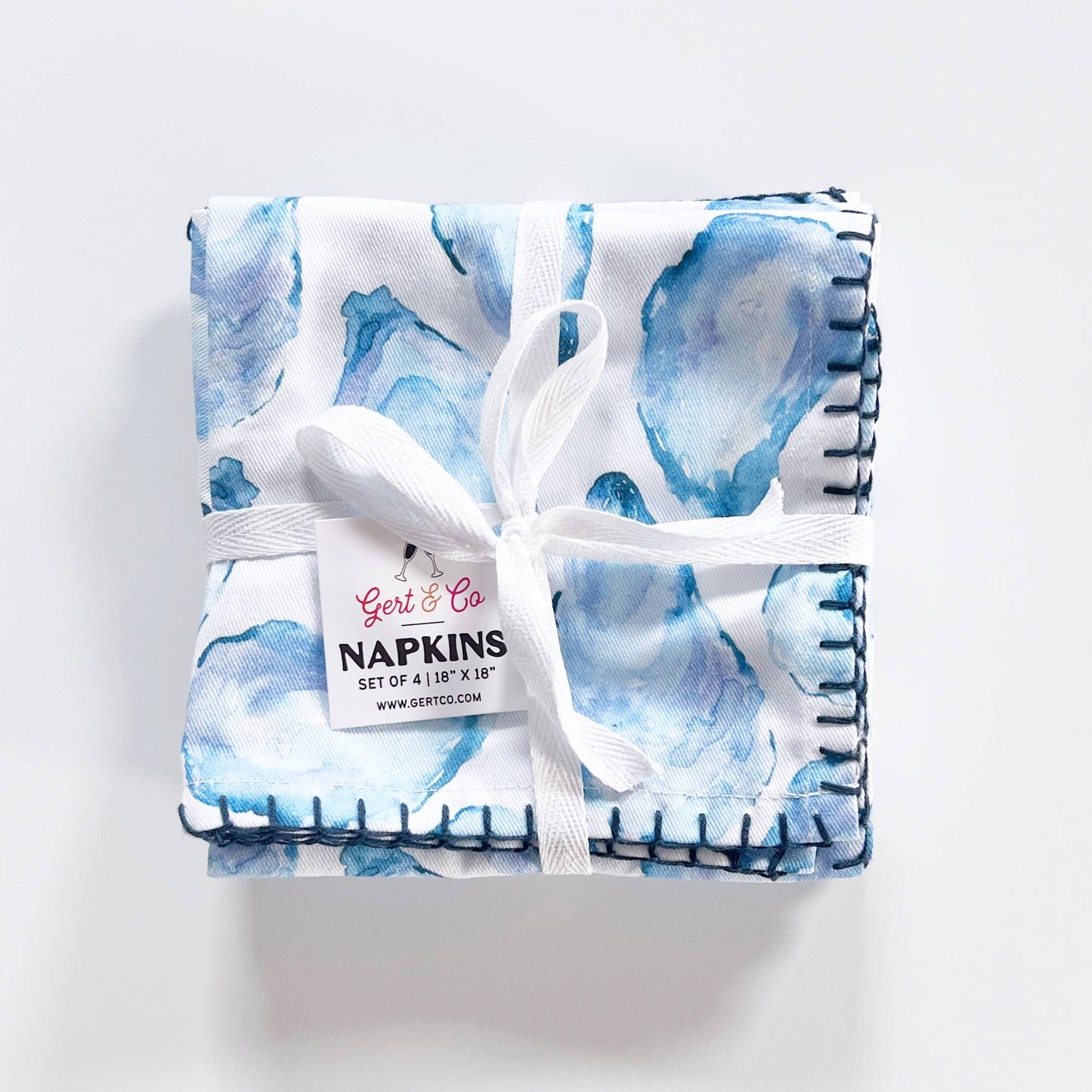 Mussel Shell Fabric Napkin | Oyster Shell Napkin | Set of 4