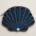 Seashell Beaded Coin Purse with Pearl Accent
