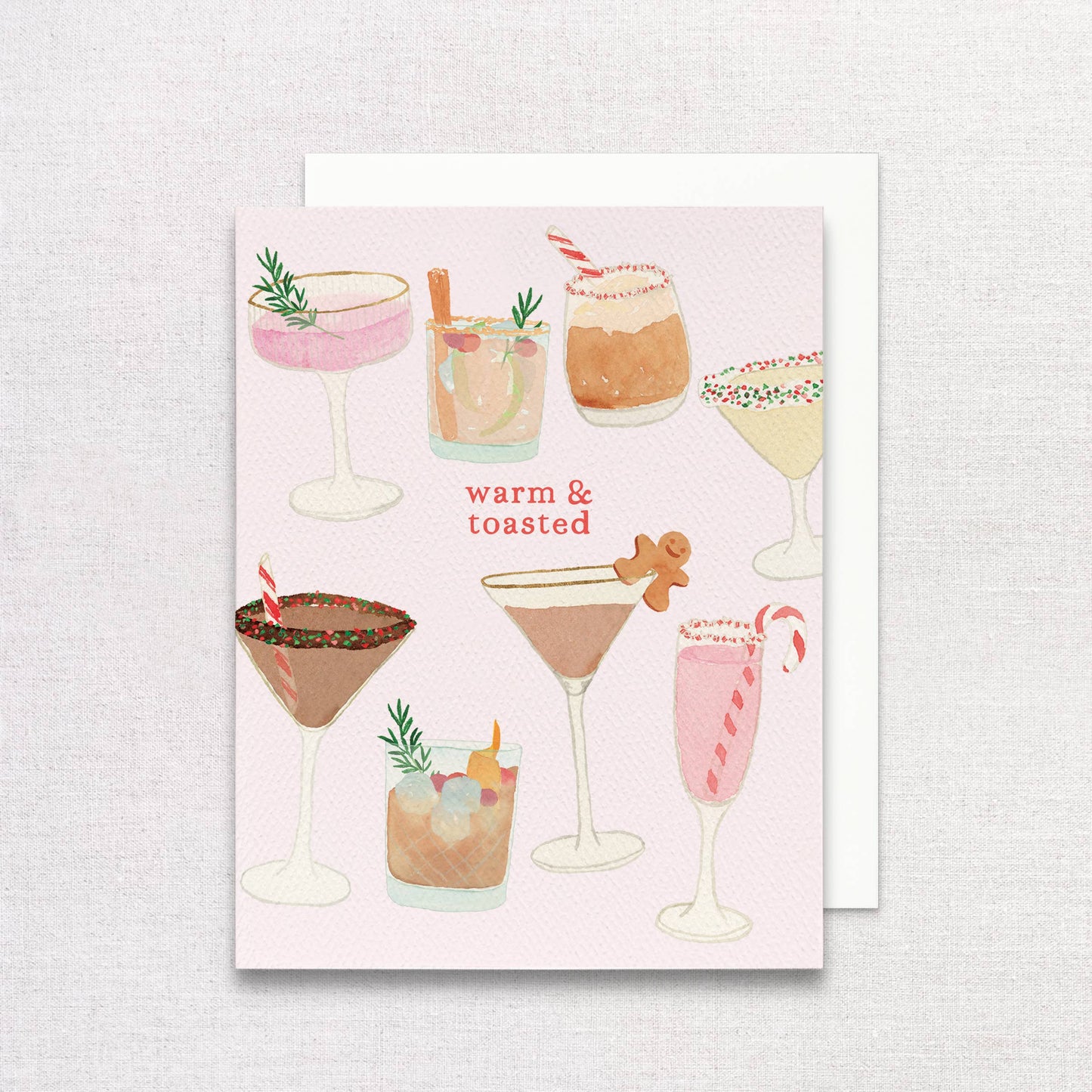 Holiday Cocktails Greeting Card | Box Set of 6 Holiday Cards