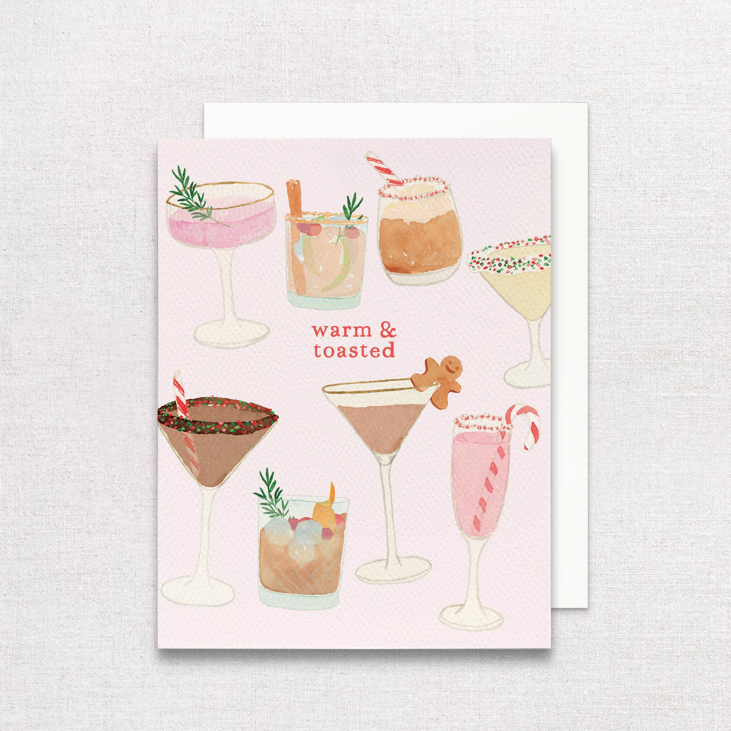 Holiday Cocktails Greeting Card | Box Set of 6 Holiday Cards