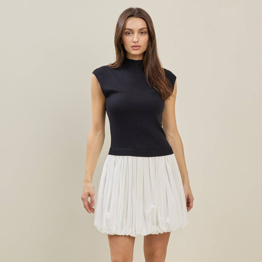 Balloon Contrast Dress