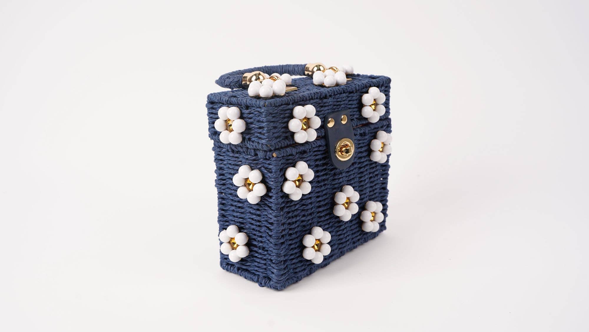 Wicker Bucket Daisy Flower Purse
