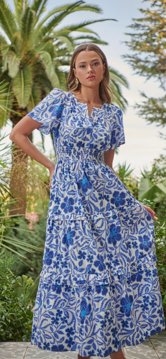 Blue Floral Maxi Dress