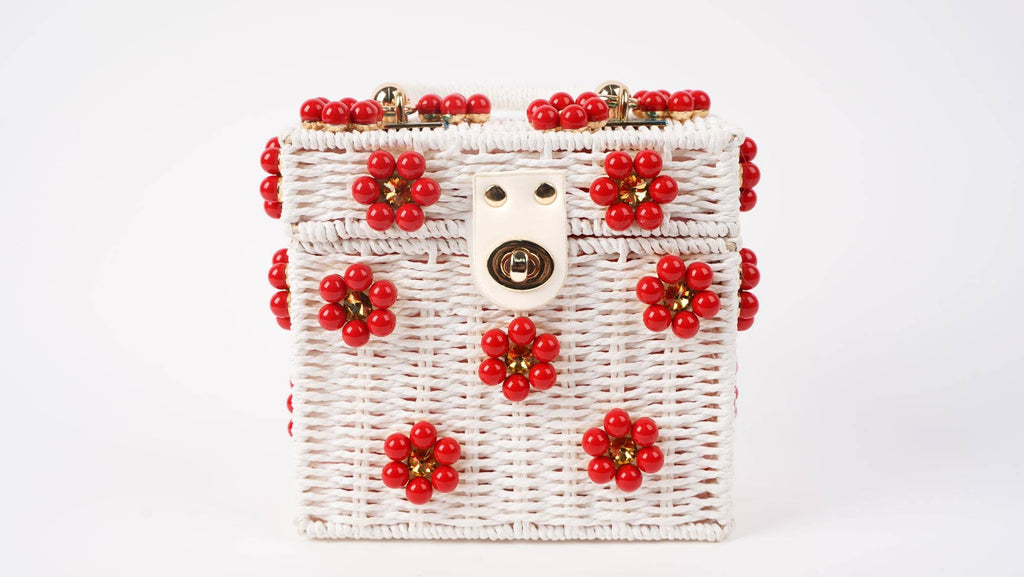 Wicker Bucket Daisy Flower Purse