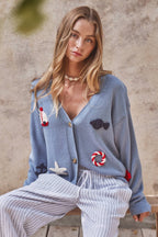 Crochet Patch Cardigan–Nautical Motifs