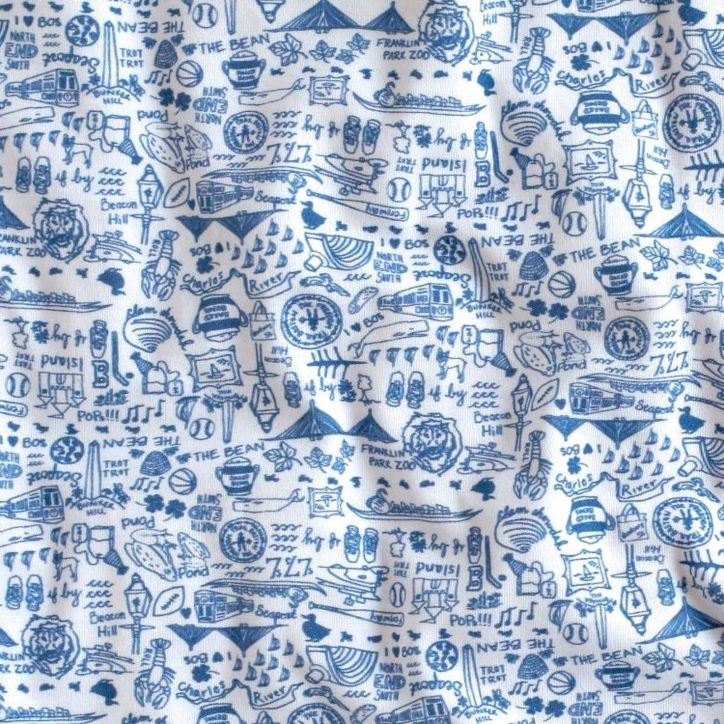 Joy Street Boston Zip Baby Onesie - Blue