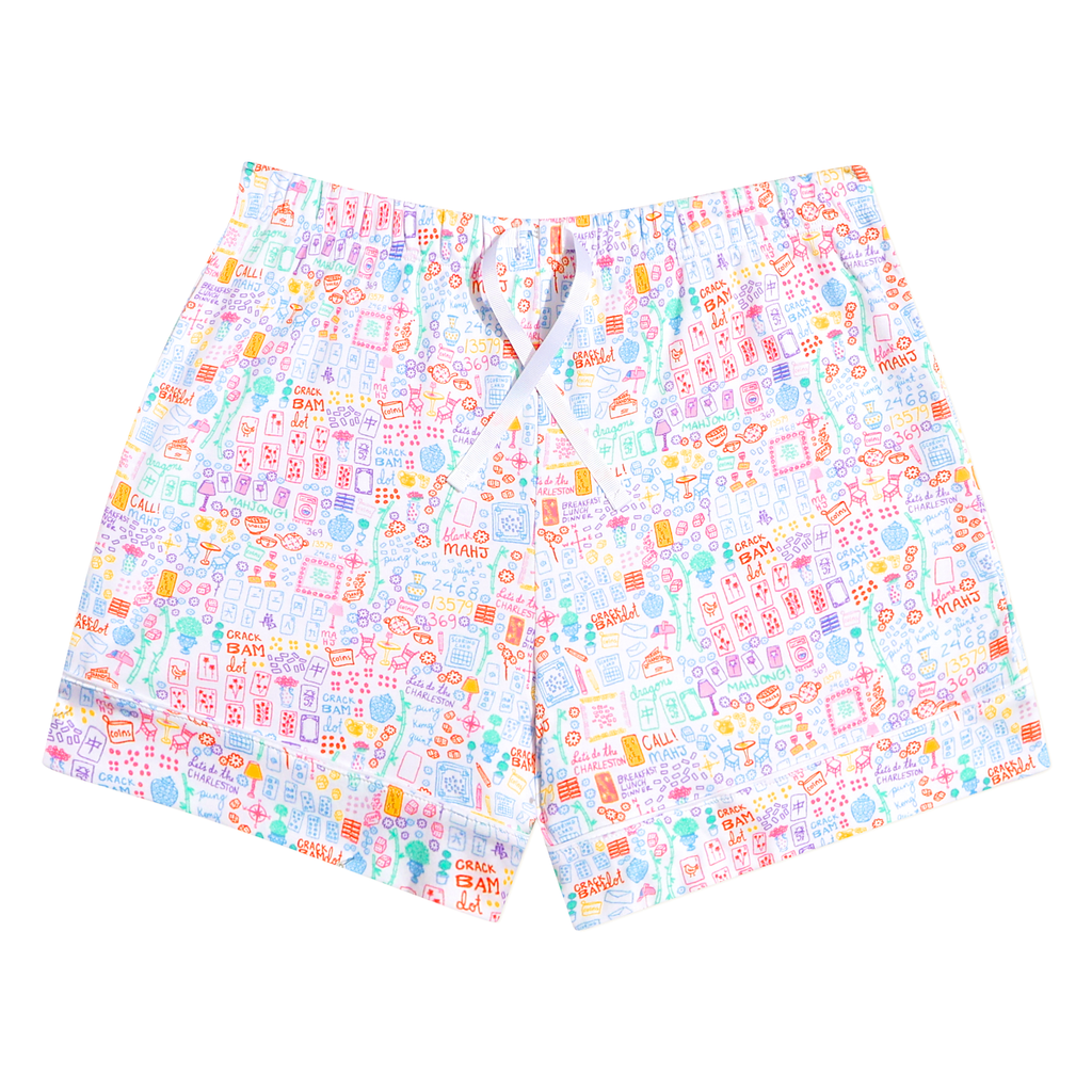 Mahjong Women’s Button Front Short Pajama Set
