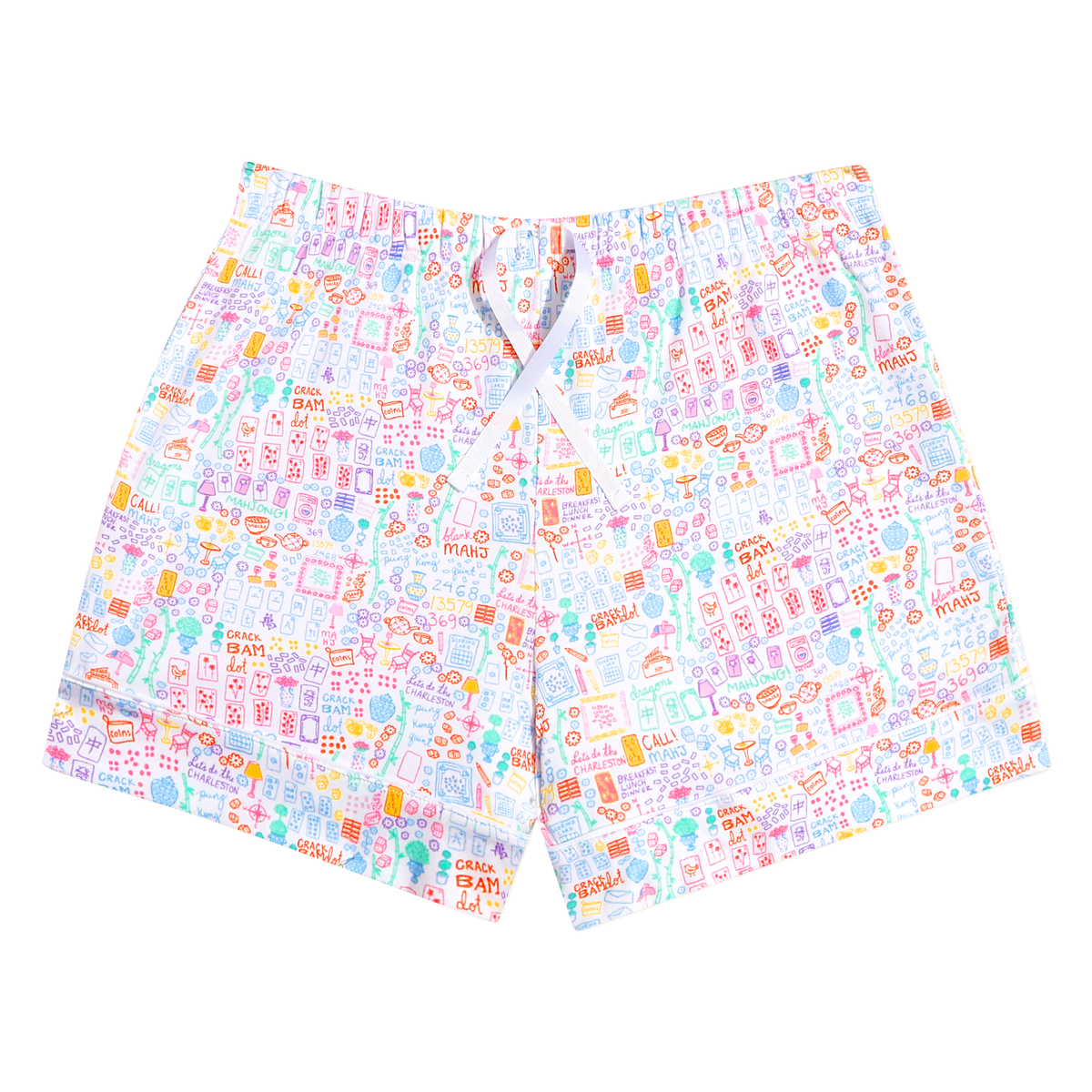 Mahjong Women’s Button Front Short Pajama Set