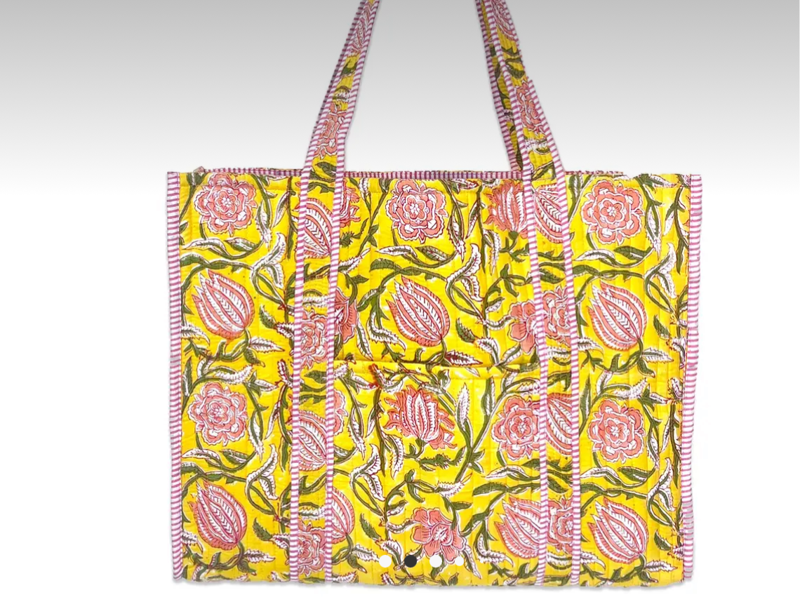 Yellow Quilted Tote