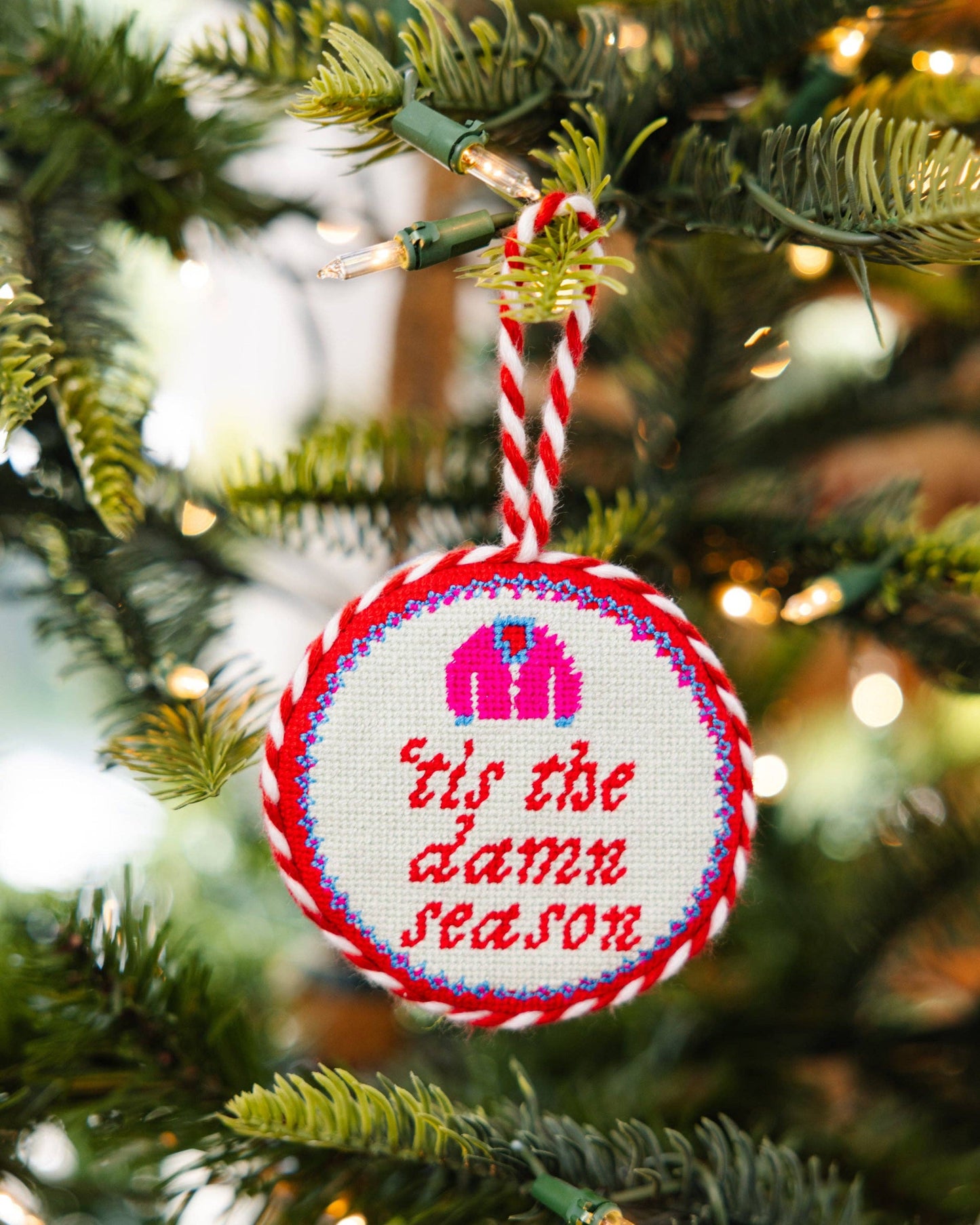 Needlepoint Ornament - Tis The Damn Season
