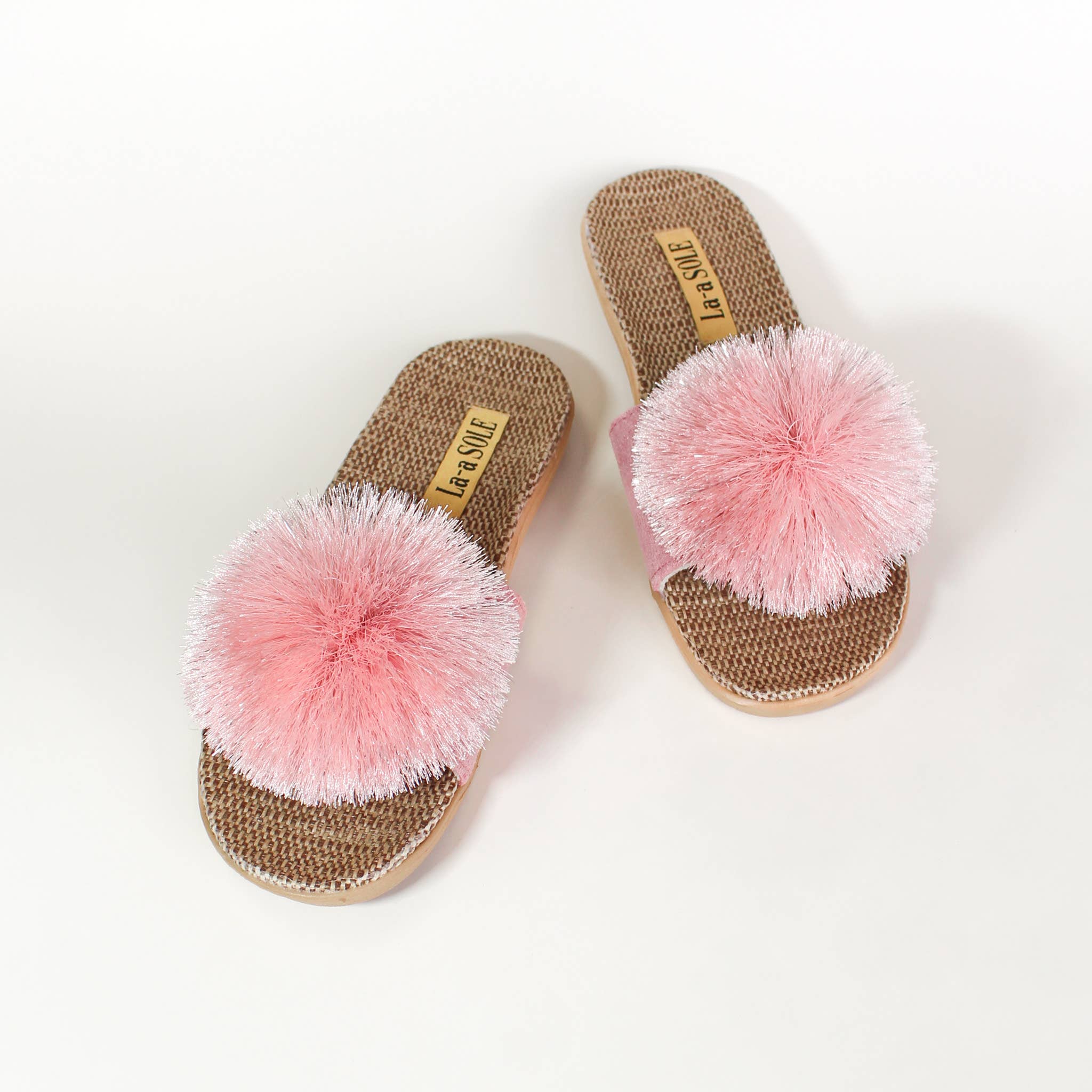 Pom Pom Slides – Pink Shimmer